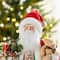 Glitzhome® 18"H Faux Fur Christmas Traditional Santa Figurine with Porcelain Face